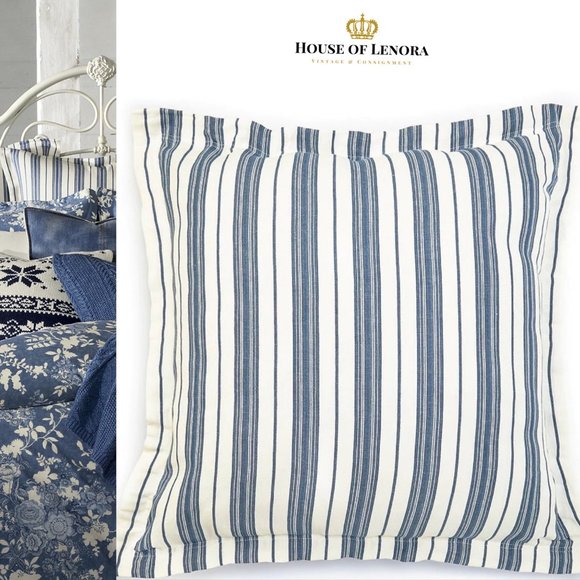 Ralph Lauren Home Other - RALPH LAUREN HOME European Sham - Indigo Cottage in Sawbuck Stripe #0258